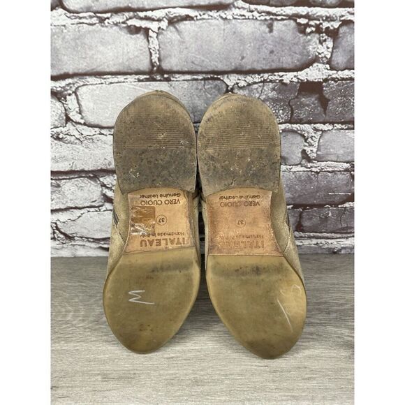 ITALEAU Tan Suede Leather Ankle Side Zipper Low Heel Boots Women Sz 37EU/7.5M US - Picture 6 of 16